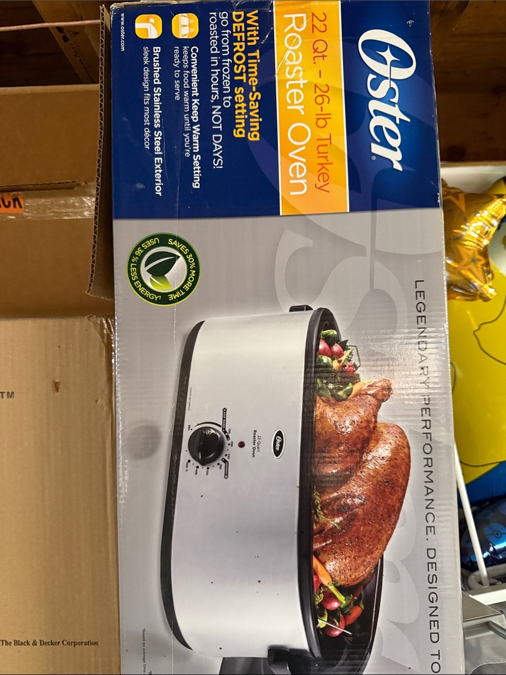 Oster Silver and Black Turkey Roaster Oven